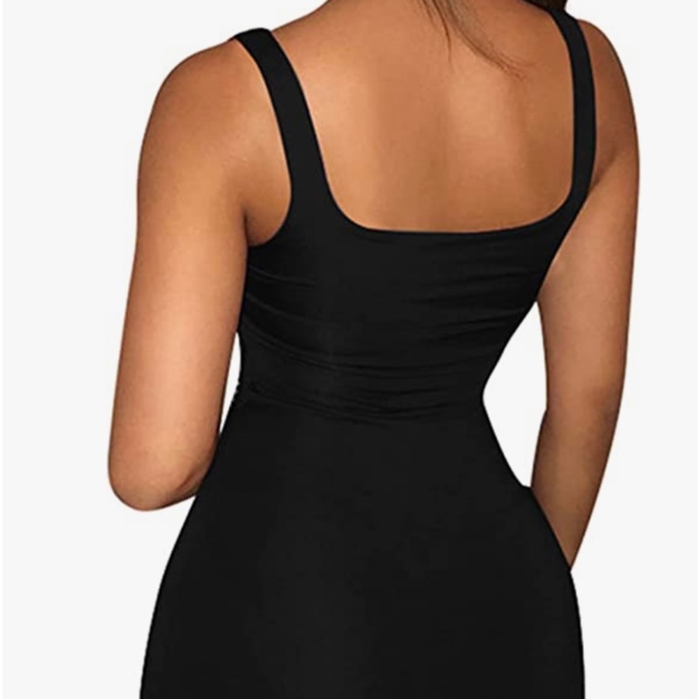 Black basic tank top dress